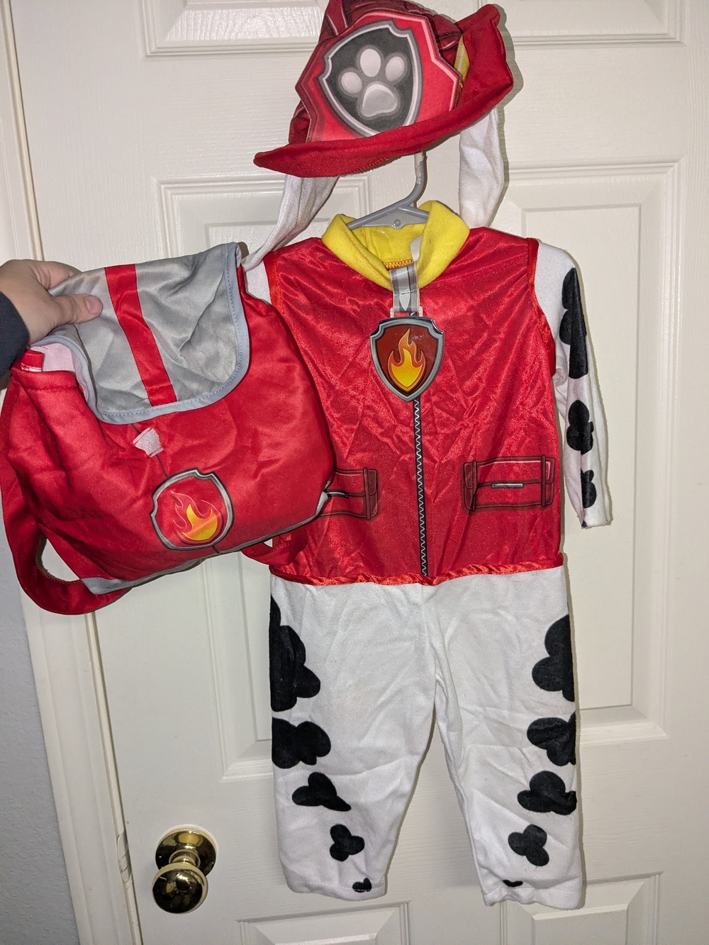 Paw Patrol Marshall Firefighter Costume in Red, White, Yellow and Black